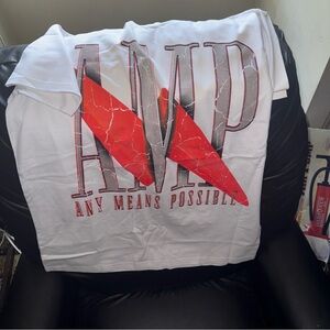 (Kai Cenat X AMP)White and Red Graphic Tee #MAFIATHON3